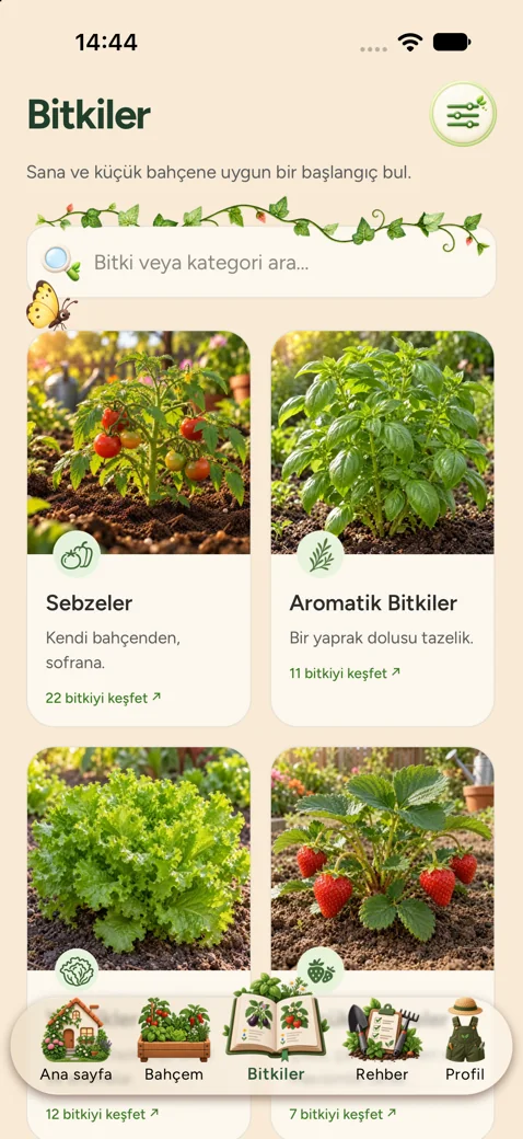 iPhone'da bitki kataloğu